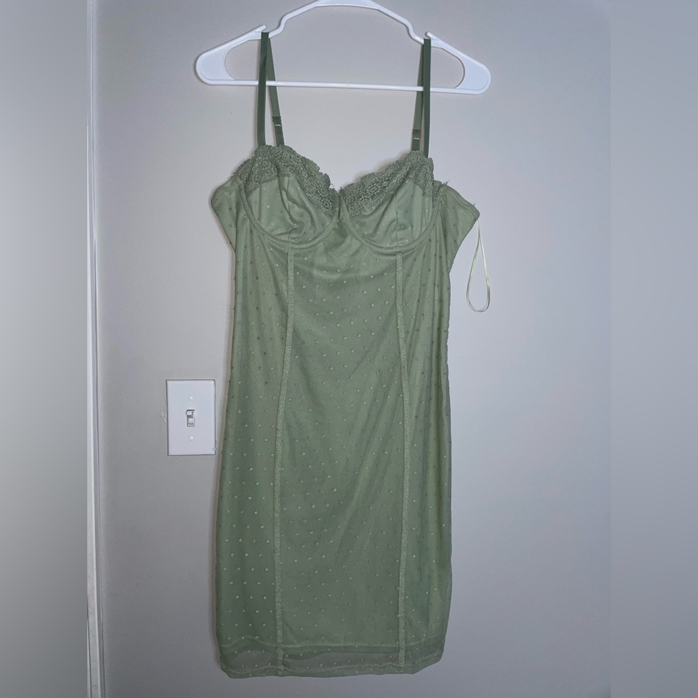 Large mint green body-con dress